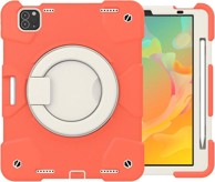 NIKCORP Robusna zaštitna maska za iPad Pro 11" (1/2/3 gen) s rotirajućim stalkom 360° držačem za ruku i naramenicom, narančasta